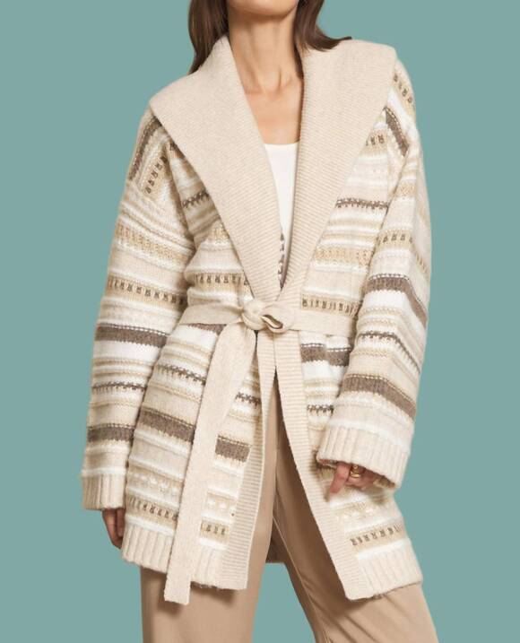 STITCHES & STRIPES Sweaters - NEW STITCHES & STRIPES everett wrap cardigan in beige